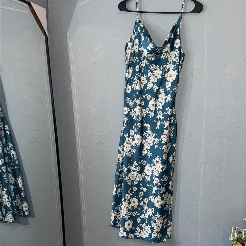 Floral Blue and White Dress